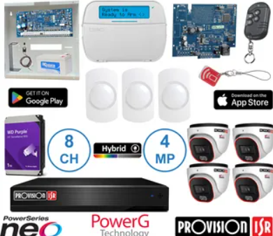 PowerSeries Neo alarm and Provision-ISR eight-channel camera security bundle